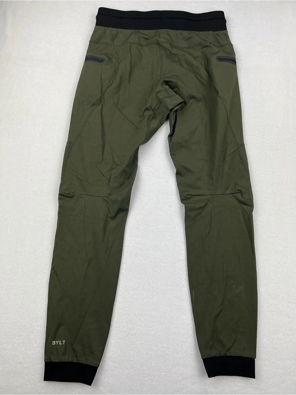 BYLT Premium Basics Elite+ Jogger Pants Mens Size M Olive Green Slim Performance